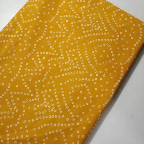 Pre-order hand block printed cotton yellow and white dots 216