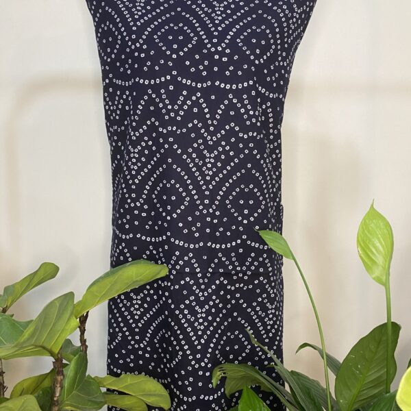 Pre-order hand block printed cotton black base and white dots 156