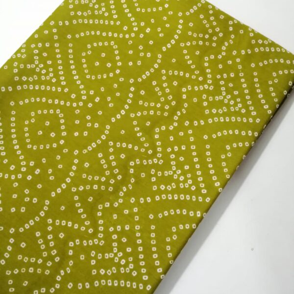 Pre-order hand block printed cotton lime green and white dots 218