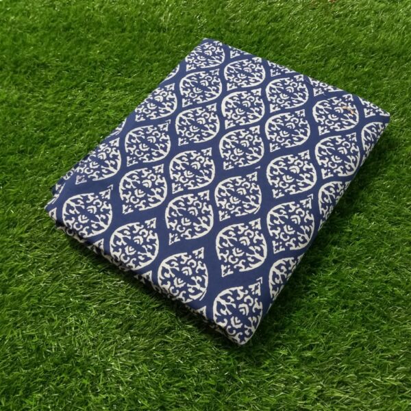 Pre-order hand block printed cotton blue motif pattern 239