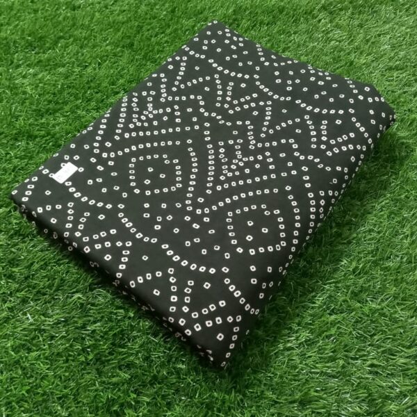 Pre-order hand block printed cotton black base and white dots 237
