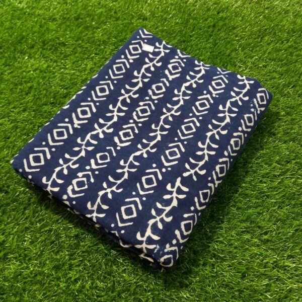 Pre-order hand block printed cotton blue indigo white pattern 238