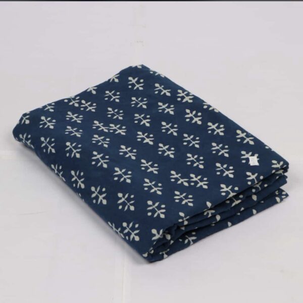 Pre-order hand block printed cotton indigo blue motif 139