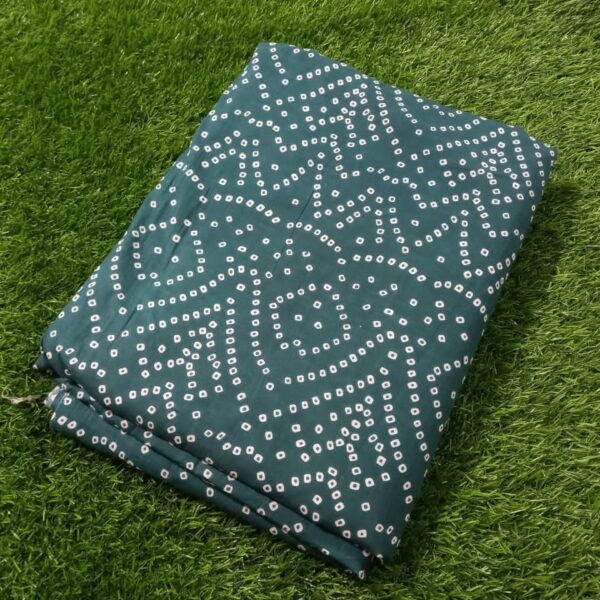Pre-order hand block printed cotton green base and white dots 235
