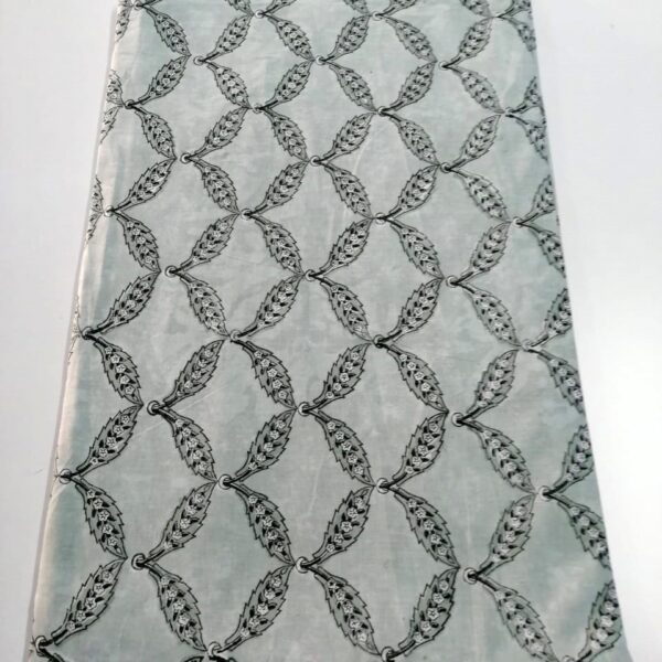 Pre-order hand block printed cotton green motif 109