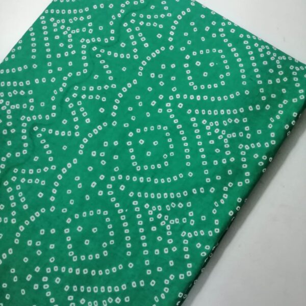 Pre-order hand block printed cotton green and white dots 217