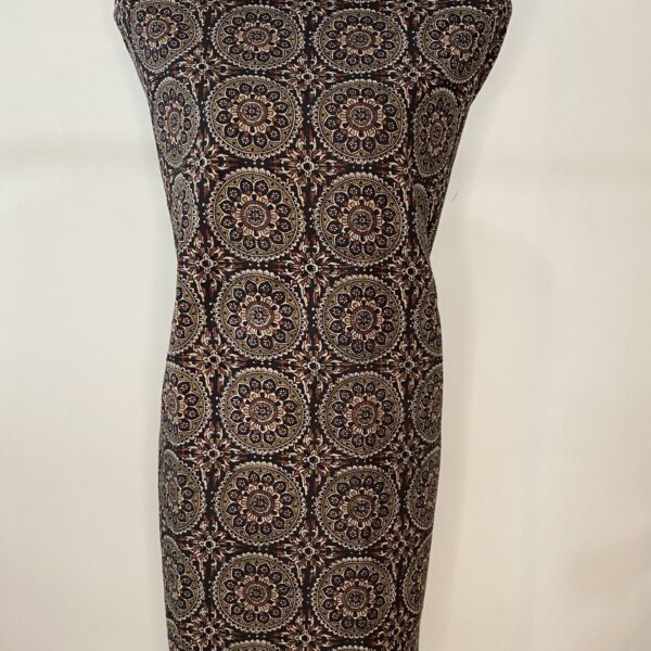 Pre-order hand block printed cotton brown motif 116