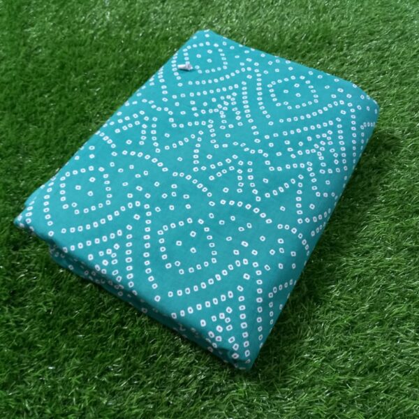 Pre-order hand block printed cotton turquoise and white dots 215