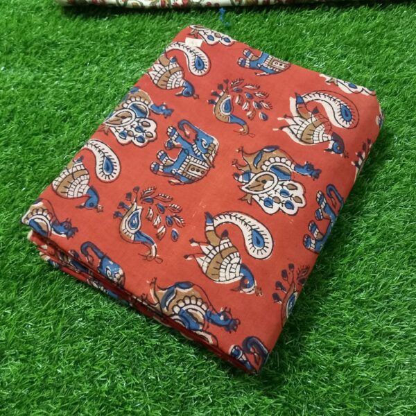 Pre-order hand block printed cotton brick colour and animal prints 241