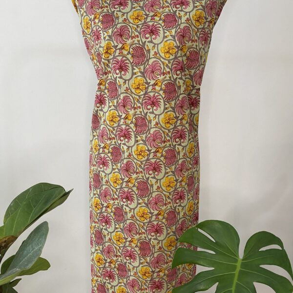 Pre-order hand block printed cotton pink floral 120