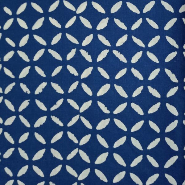 Pre-order Hand block printed cotton blue indigo and white pattern 275
