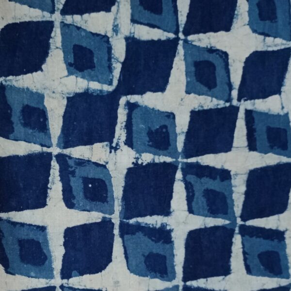 Pre-order Hand block printed cotton white and blue indigo 282