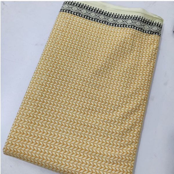 Pre-order Hand block printed cotton yellow pattern 3054