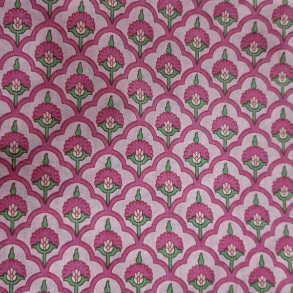 Pre-order screen printed cotton pink pattern 3068