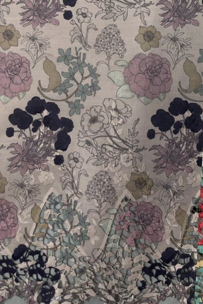 Pre-order lace embroidered printed cotton light blush and pink floral 926