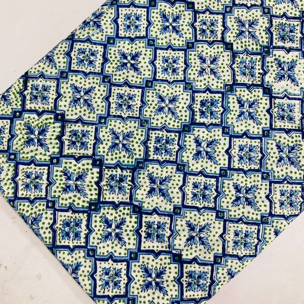 Pre-order hand block printed cotton blue and white pattern 3102