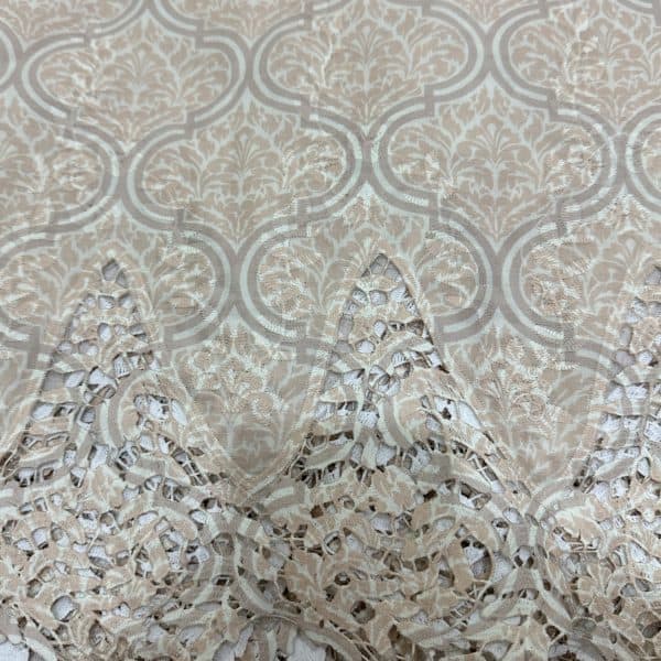 Pre-order lace embroidered printed beige pattern cotton 973