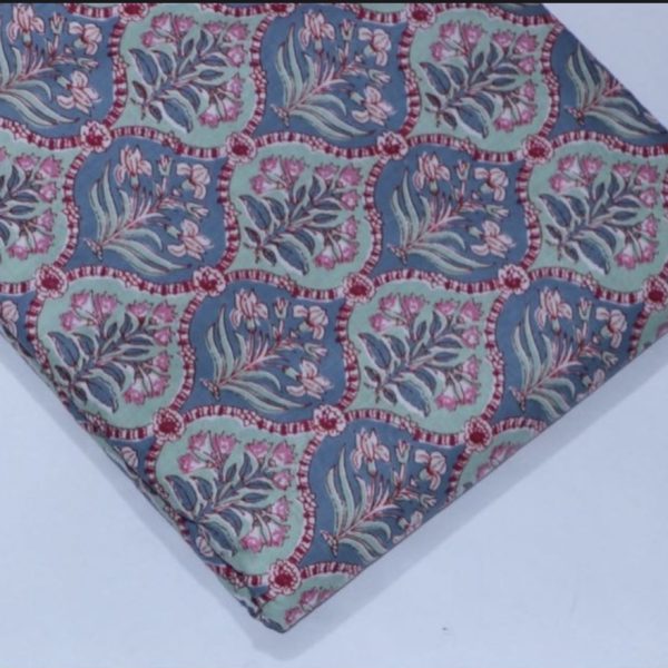 Pre-order hand block printed cotton pink floral 3127