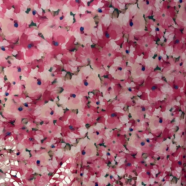 Pre-order lace embroidered printed pink floral cotton 962