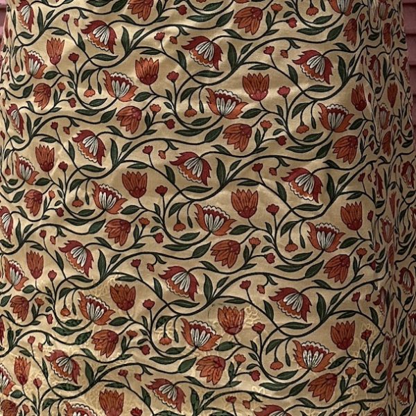(ETA MID JAN) Lace embroidered printed cotton cream and orange floral 981