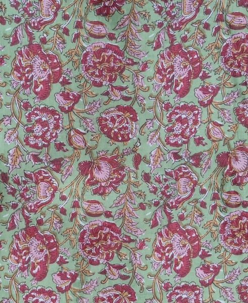 Pre-order screen printed green and pink floral 3192