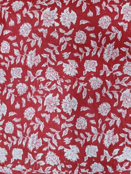 Pre-order screen printed red and white floral 3190