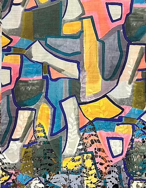 Pre-order lace embroidery printed cotton abstract pattern 987