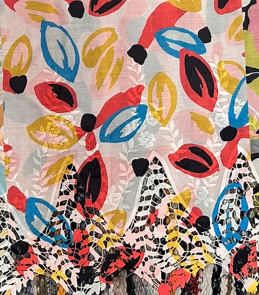 Pre-order lace embroidery printed cotton pink pastel colours pattern 990