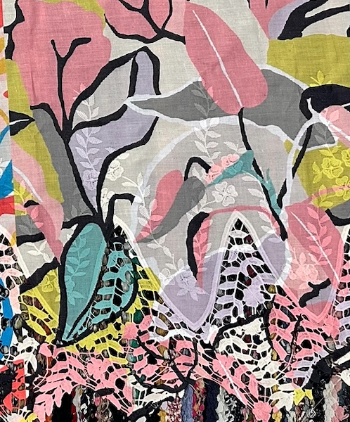 Pre-order lace embroidery printed cotton pink pastel pattern 991