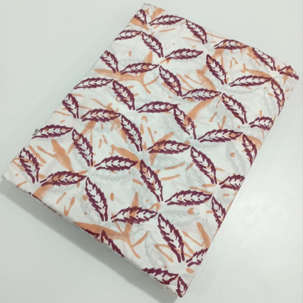 Pre-order hand block printed cotton white and red pattern 3222