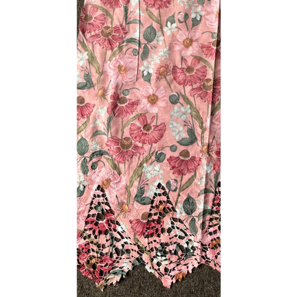 Pre-order lace embroidery printed cotton pastel brownish pink 9186