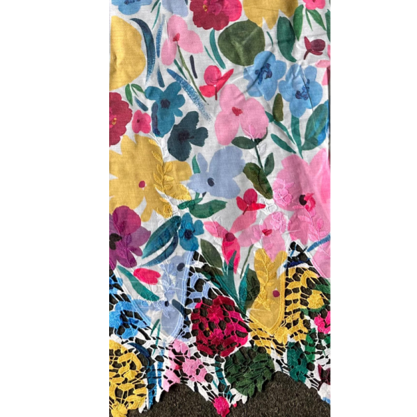 Pre-order lace embroidery printed cotton pastel brownish pink 9187