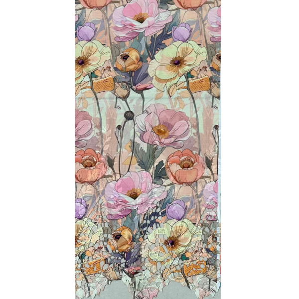 Pre-order printed lace embroidery printed cotton 9212