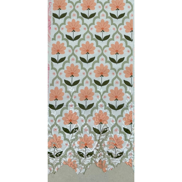 Pre-order printed lace embroidery printed cotton 9226