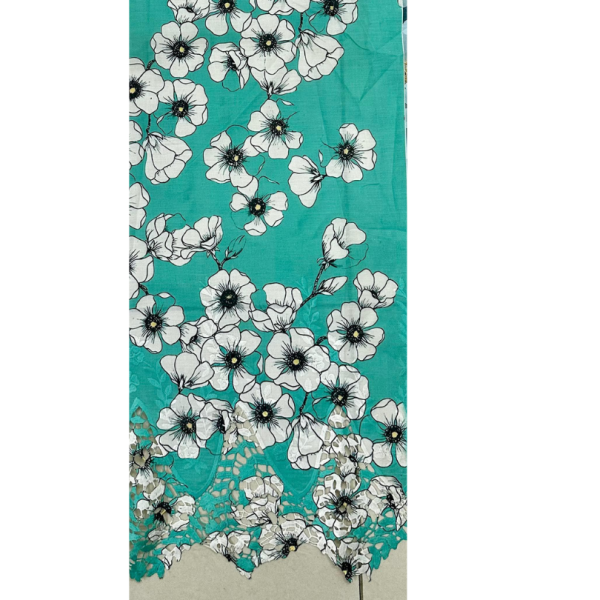 Pre-order printed lace embroidery printed cotton 9234