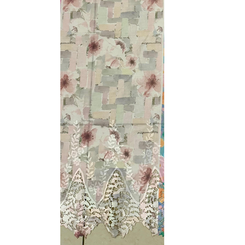 Pre-order printed lace embroidery printed cotton 9238