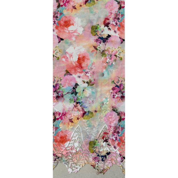 Pre-order printed lace embroidery printed cotton 9240