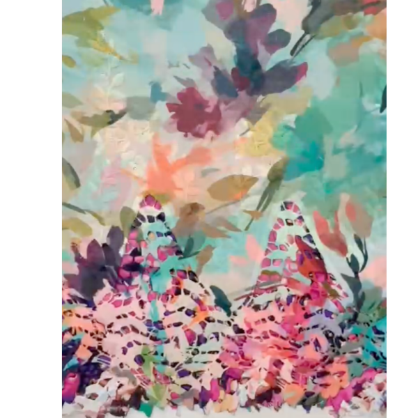 Pre-order printed lace embroidery printed cotton 9249