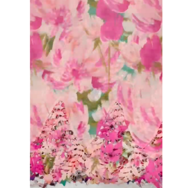 Pre-order printed lace embroidery printed cotton 9252