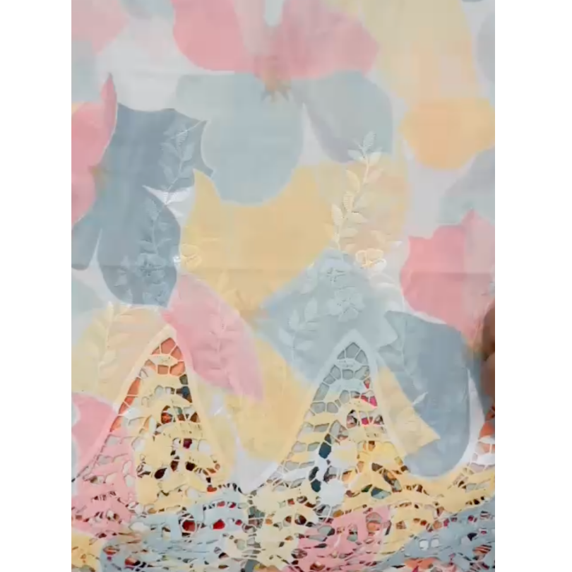 Pre-order printed lace embroidery printed cotton 9258