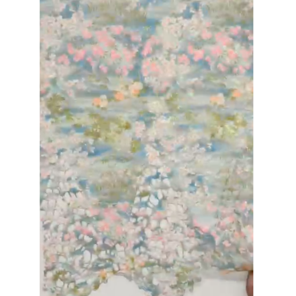 Pre-order printed lace embroidery printed cotton 9259