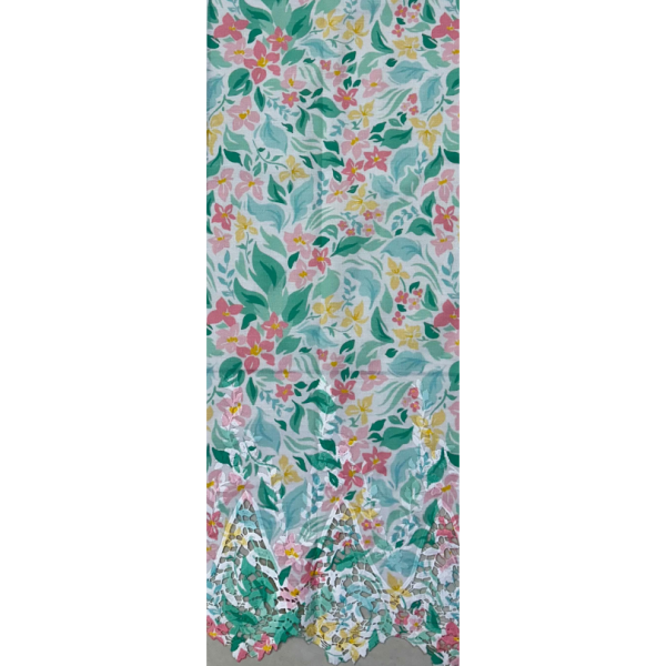 Pre-order printed lace embroidery printed cotton 9216