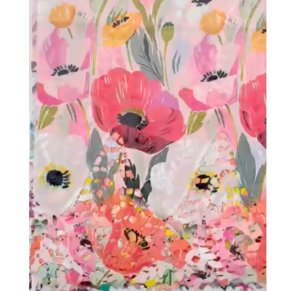 Pre-order printed lace embroidery printed cotton 9262