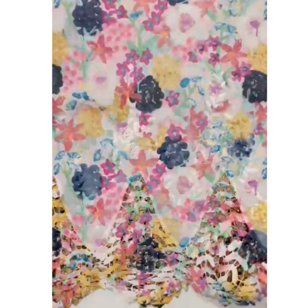 Pre-order printed lace embroidery printed cotton 9265