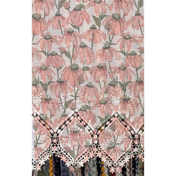 Pre-order printed lace embroidery printed cotton 9309