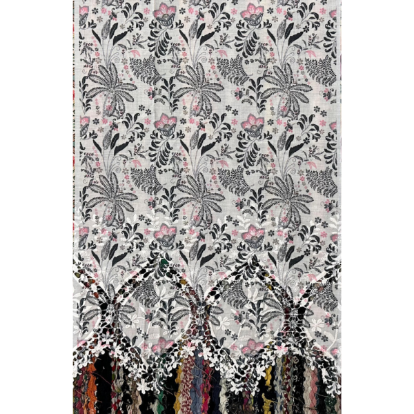 Pre-order printed lace embroidery printed cotton 9313