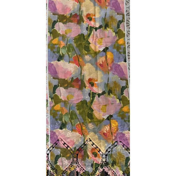 Pre-order printed lace embroidery printed cotton 9318