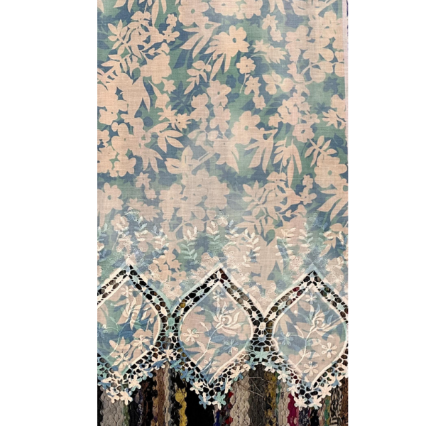 Pre-order printed lace embroidery printed cotton 9306