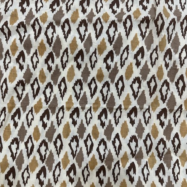 Readystock Hand block printed cotton cream and brown pattern 29593