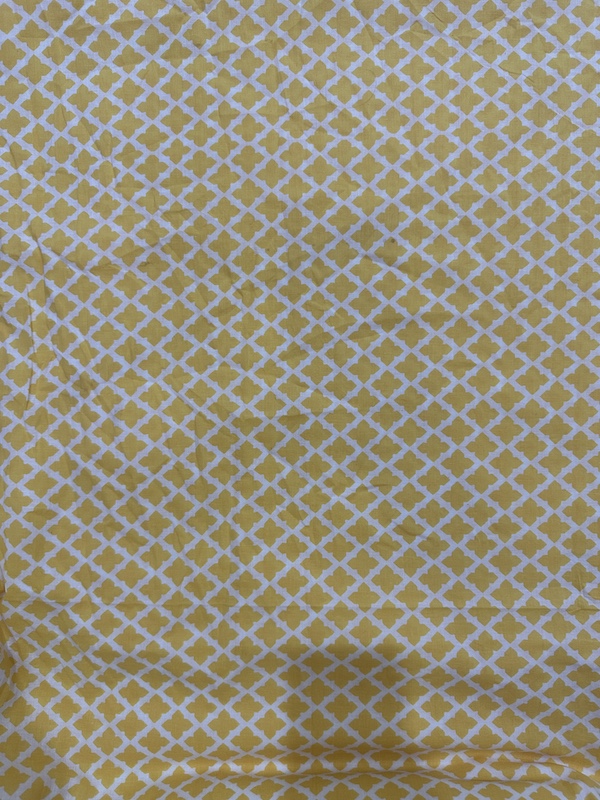Readystock Hand block printed cotton yellow pattern 29599